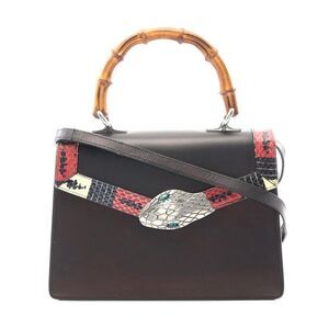Gucci Lilith Bamboo Coral Snake Leather Handbag